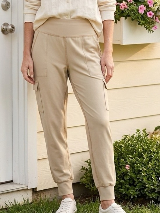 Old Navy Pants - Old Navy Beige High-Rise Cargo Joggers